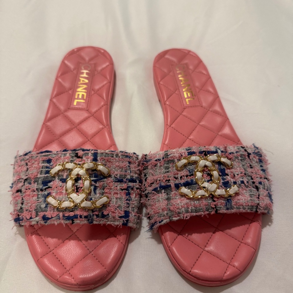 Chanel Tweed Sandals
